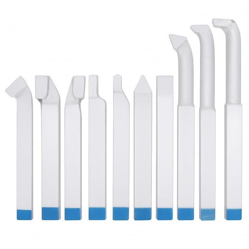 ANKEBO 10PCS 3/8" Welding Carbide Lathe Tool Set, YT15 Brazed Carbide Tip Turning Tools for Metal, Steel and Cast Steel, 10mm Lathe Cutter Set for Metalworking, External & Internal Turning, Threading,Parting - Image 1
